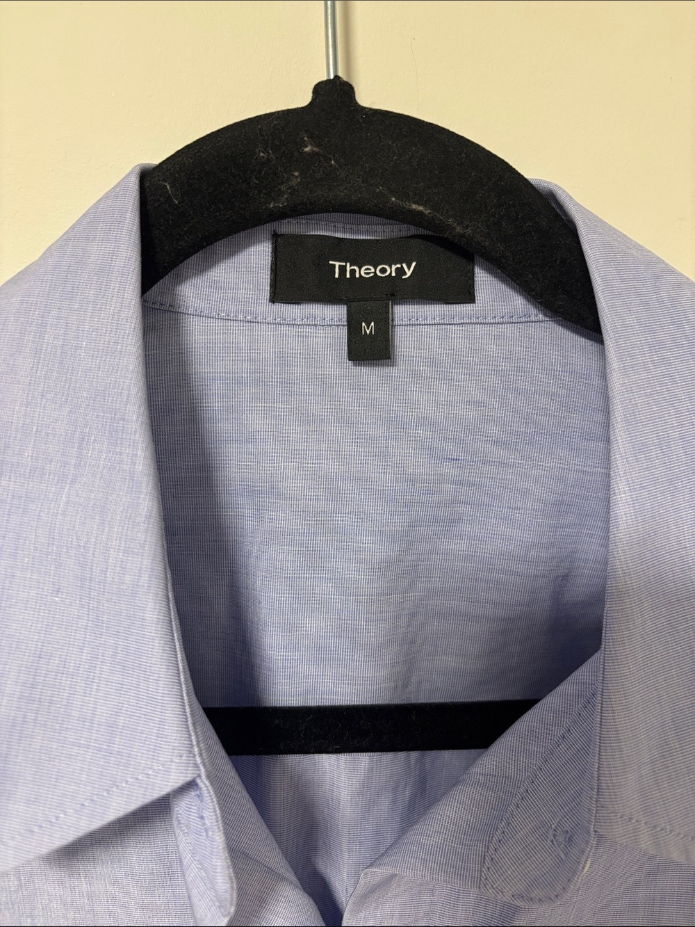 Theory Light Blue Long-Sleeve Shirt Dress with Waist Tie - Picture 3 of 9